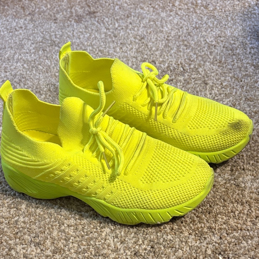 Fashion Nova Neon Yellow Athletic Shoes